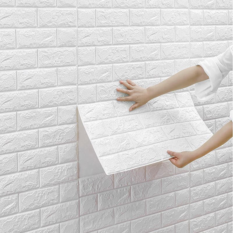 Pannelli 3D Autoadesivi in PE 70X70cm MATTONI BIANCHI , isolanti, idrorepellenti, economici - Eternal Parquet