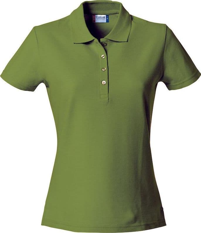 Basic Polo Verde Militare Polo Manica Corta Donna - 2
