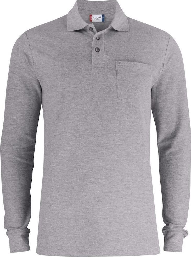 Basic Polo Bianco Polo Manica Lunga con Taschino Taglie Forti - 2