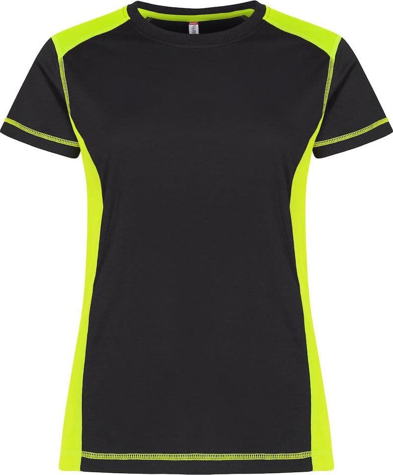 T-Shirt Ambition Nero Giallo Maglietta Donna Bicolore Ecosostenibile - 2