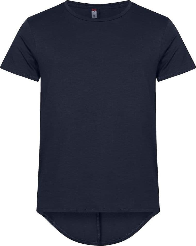 T-Shirt Brooklyn Blu Maglietta Fondo Retro Lungo con Pinces Taglie Forti - 2