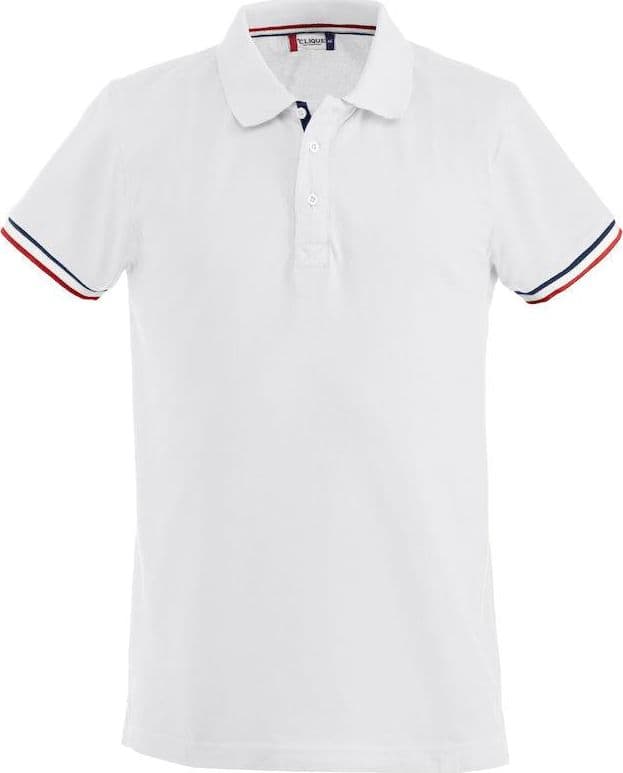 Polo Newton Bianco Polo Uomo con Profili in Contrasto Taglie Forti - 2