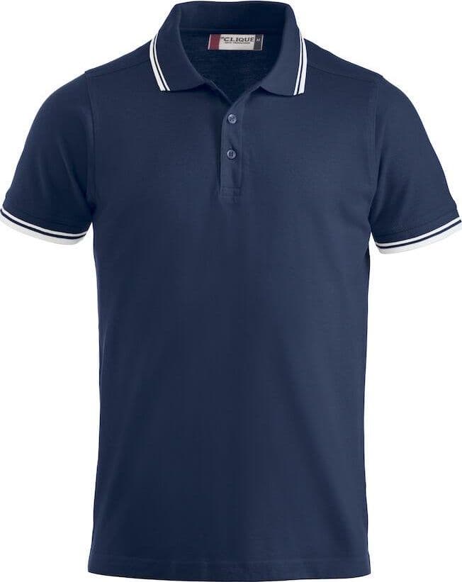 Polo Amarillo Blu Polo Manica Corta con Profili Bianco - 2