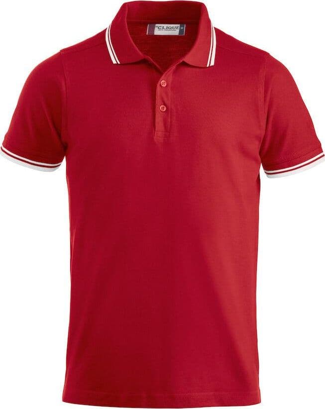 Polo Amarillo Rosso Polo Manica Corta con Profili Bianco - 2