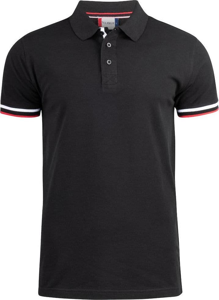 Polo Newton Nero Polo Uomo con Profili in Contrasto Taglie Forti - 2