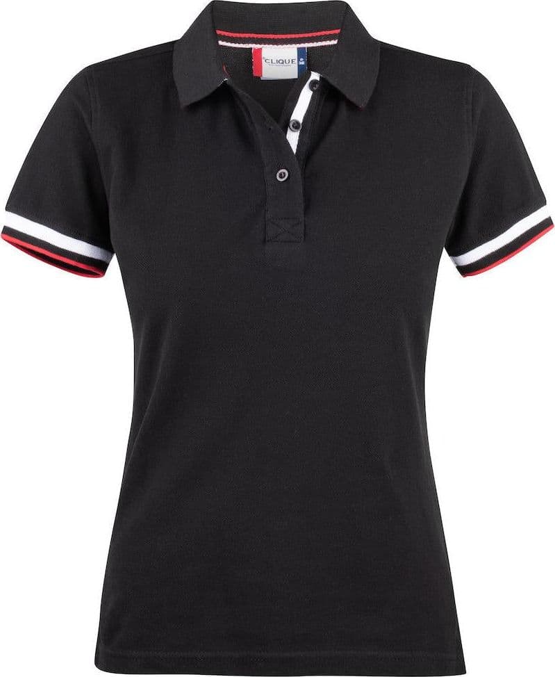 Polo Newton Nero Polo Donna con Profili in Contrasto - 2
