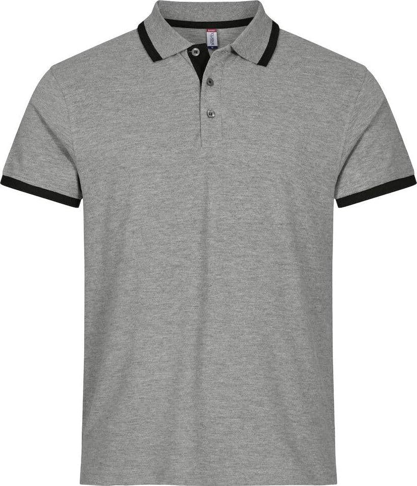 Polo Clique Austin Grigio Melange Polo Cotone con Inserti - 2