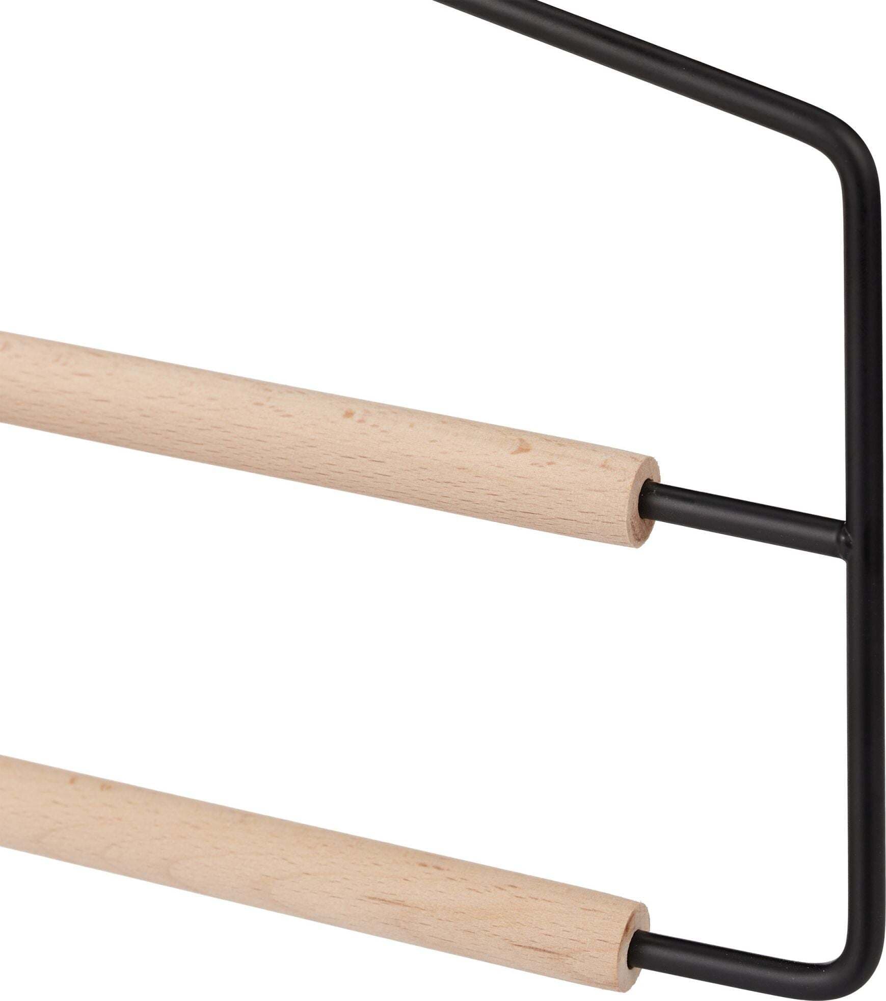 Grucce Porta Pantaloni 2 Scomparti In Metallo Nero E Legno 37 Cm Casa e cucina/Organizzazione interni/Organizzazione guardaroba/Grucce e appendini/Appendini per pantaloni Decor Space - Altamura, Commerciovirtuoso.it