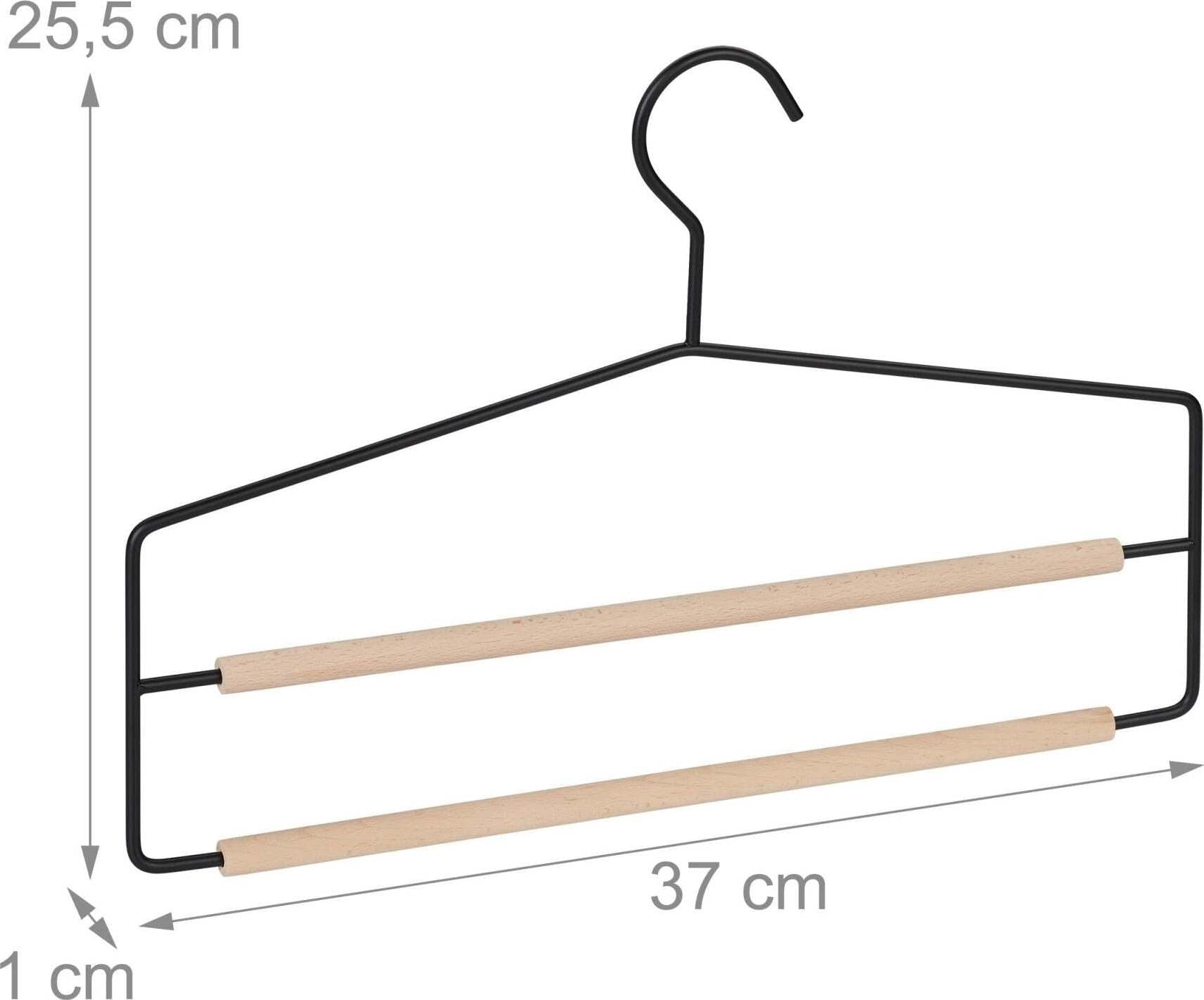 Grucce Porta Pantaloni 2 Scomparti In Metallo Nero E Legno 37 Cm Casa e cucina/Organizzazione interni/Organizzazione guardaroba/Grucce e appendini/Appendini per pantaloni Decor Space - Altamura, Commerciovirtuoso.it