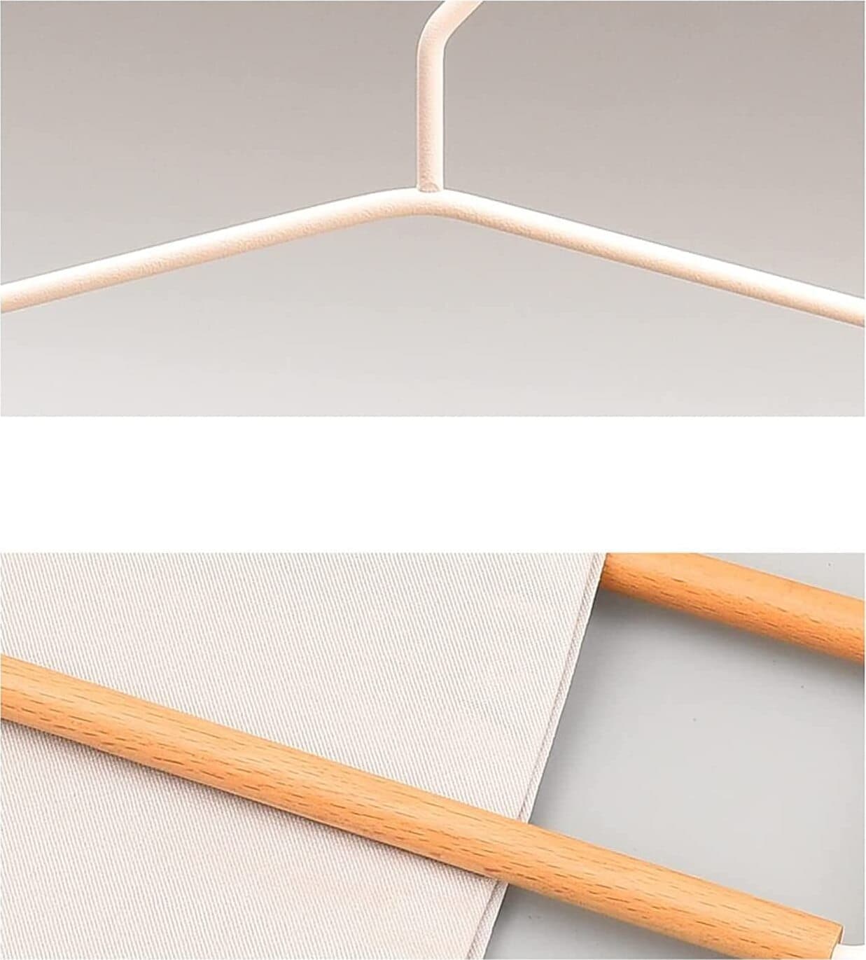 Grucce Porta Pantaloni 2 Scomparti In Metallo Bianco E Legno 37 Cm Casa e cucina/Organizzazione interni/Organizzazione guardaroba/Grucce e appendini/Appendini per pantaloni Decor Space - Altamura, Commerciovirtuoso.it