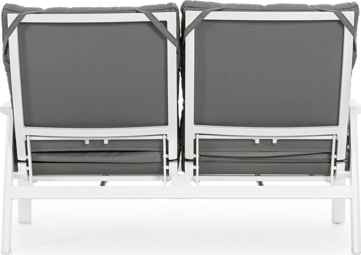 Divano reclinabile ''Kledi'' con struttura in alluminio bianco, per esterno e giardino in Divani Decor Space - Altamura, commercioVirtuoso.it