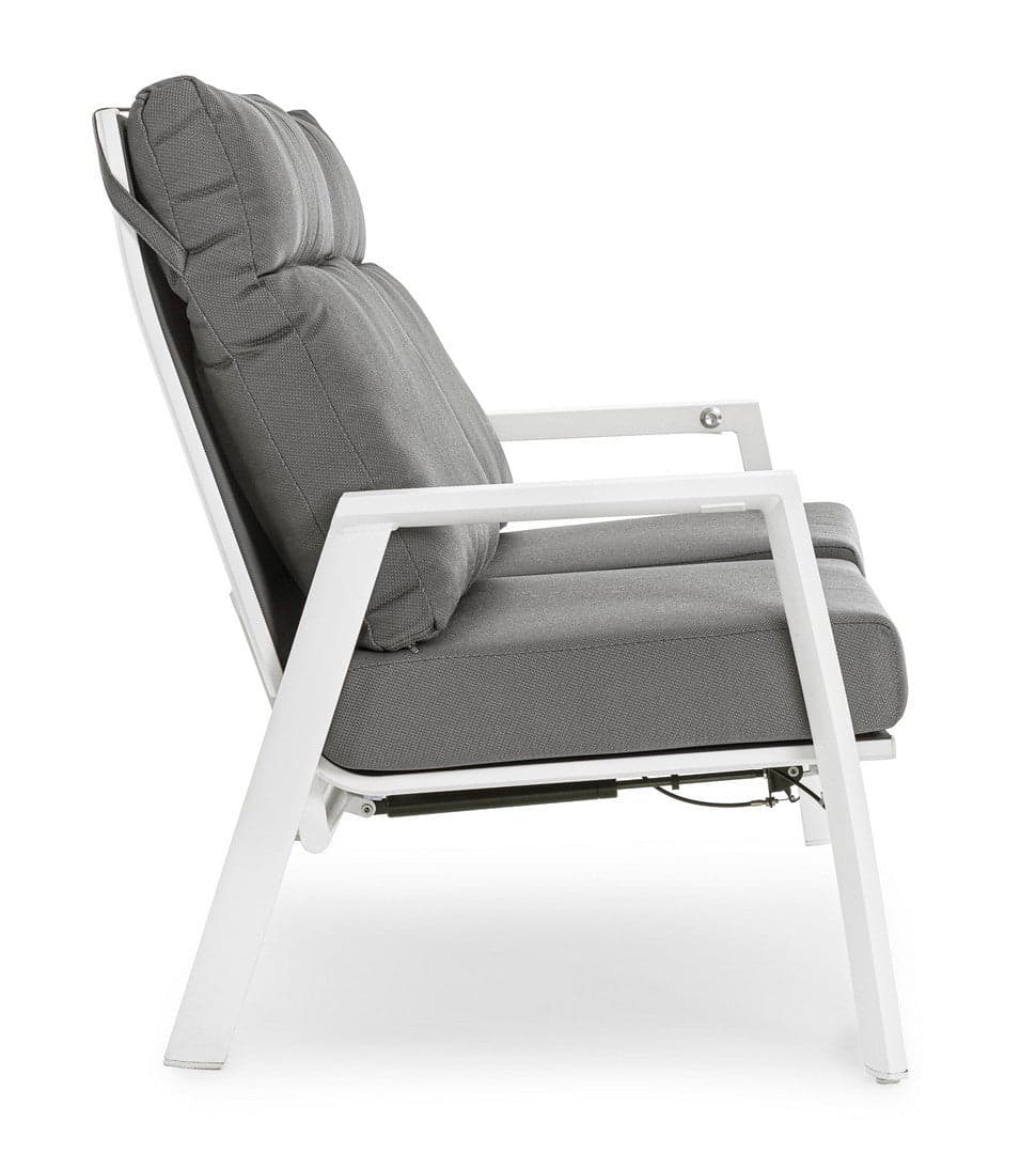 Divano reclinabile ''Kledi'' con struttura in alluminio bianco, per esterno e giardino in Divani Decor Space - Altamura, commercioVirtuoso.it