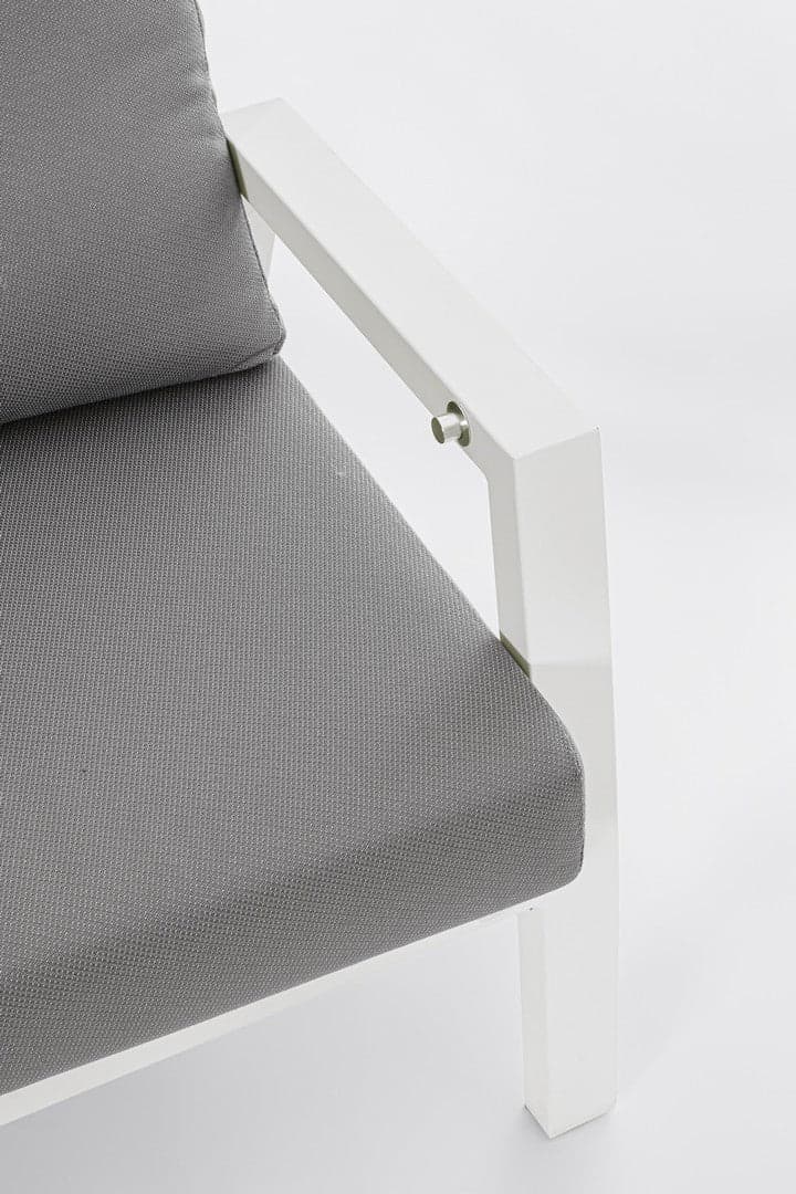 Divano reclinabile ''Kledi'' con struttura in alluminio bianco, per esterno e giardino in Divani Decor Space - Altamura, commercioVirtuoso.it