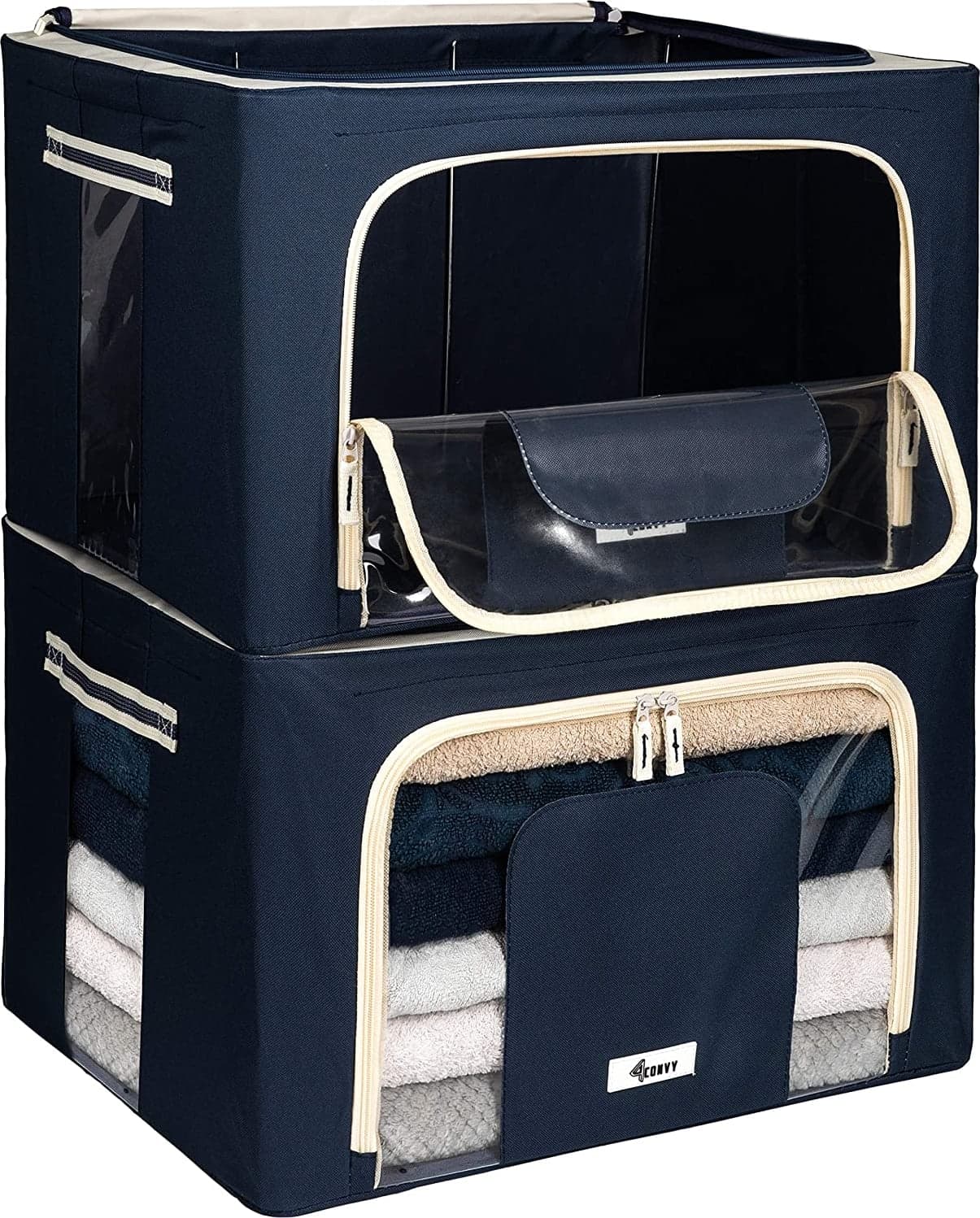 Scatola cambio stagione rigida box in tessuto salvaspazio per armadio con doppia cerniera in Organizer per cassetti Decor Space - Altamura, commercioVirtuoso.it