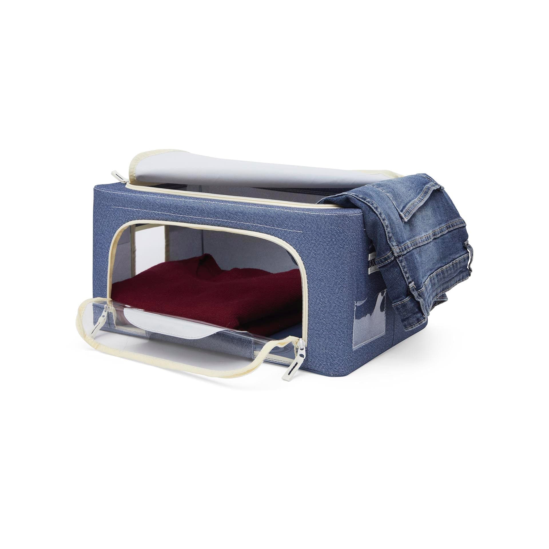 Scatola cambio stagione rigida box in tessuto salvaspazio per armadio con doppia cerniera in Organizer per cassetti Decor Space - Altamura, commercioVirtuoso.it