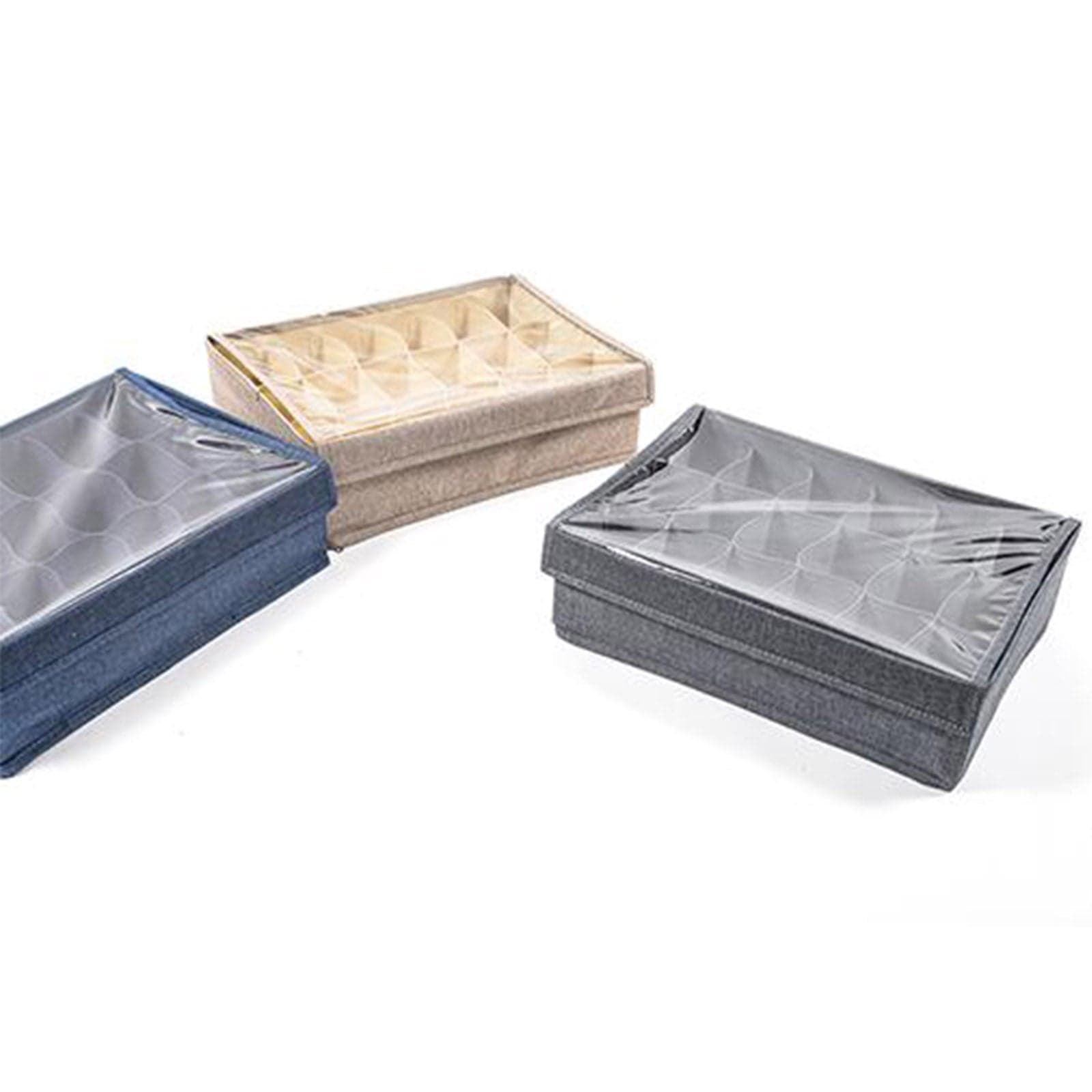 Scatola porta intimo per cassetti box in tessuto con tappo salvaspazio 36 x 25 cm in Organizer per cassetti Decor Space - Altamura, commercioVirtuoso.it