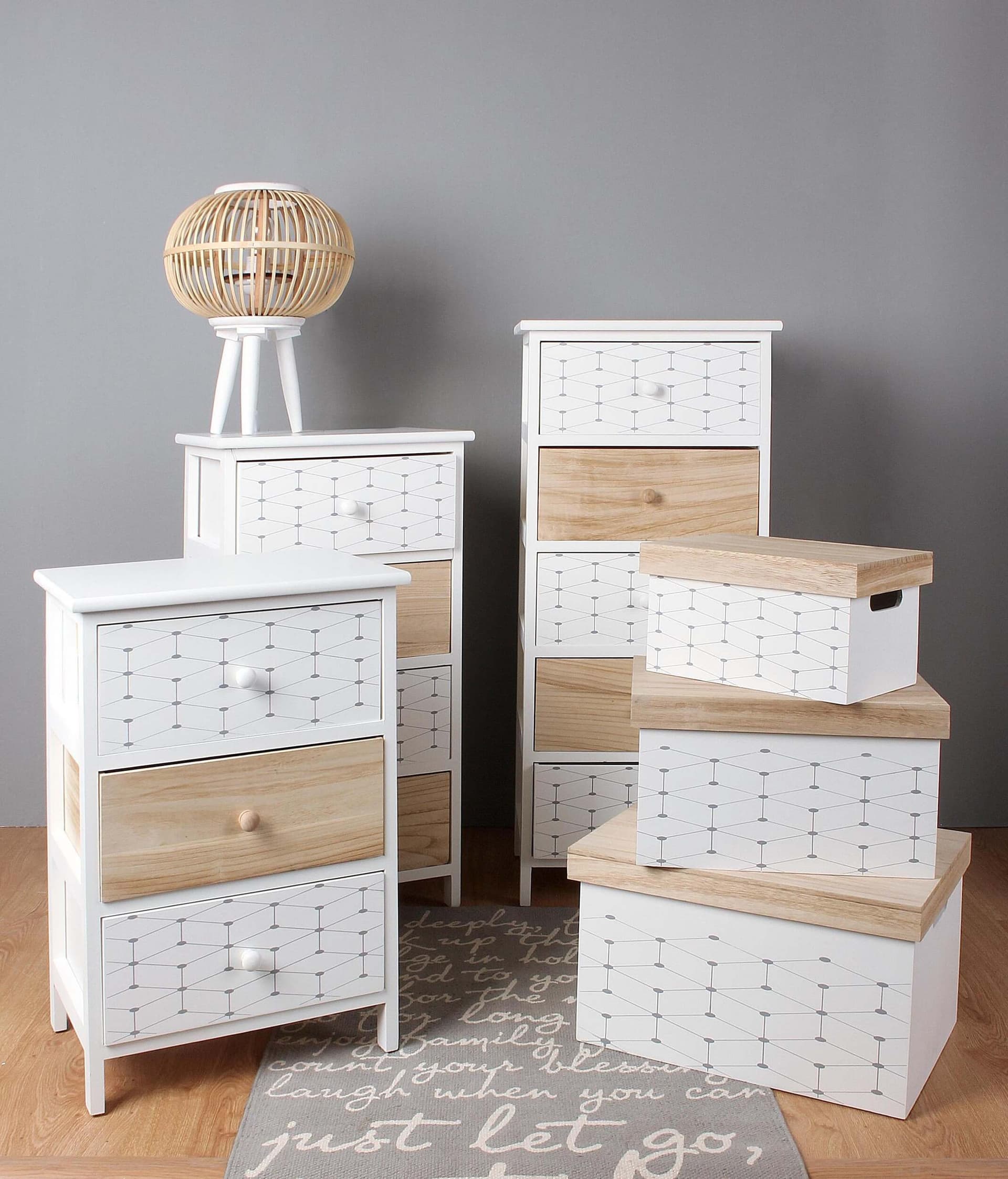 Set 3 Scatole Decorative In Legno Bianco Per Decorazioni Natalizie O Regali 42 Cm Casa e cucina/Decorazioni per interni/Accessori decorativi/Scatole decorative Decor Space - Altamura, Commerciovirtuoso.it