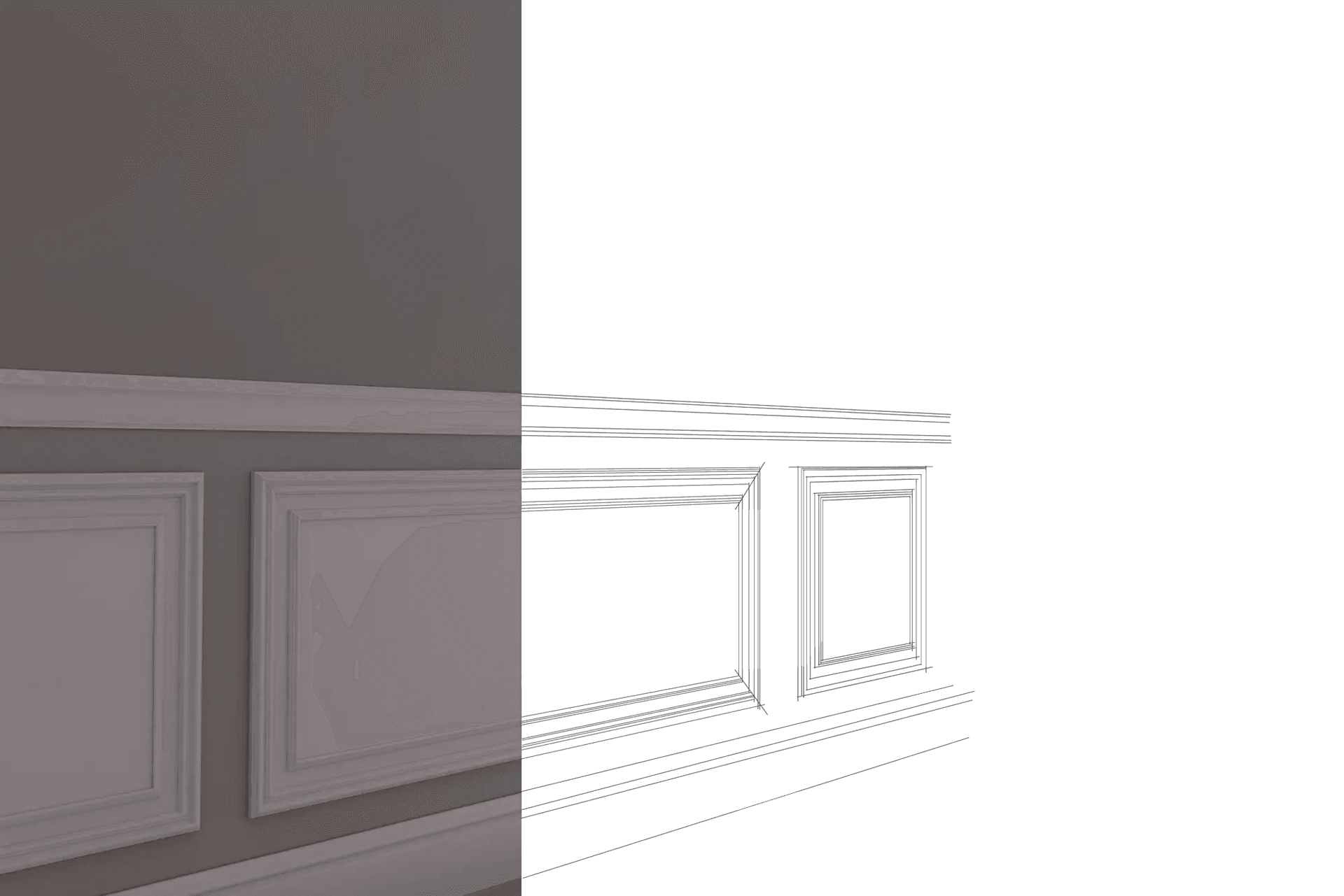 Pannello Bianco completo per boiserie 40x55x1,9cm con cornice in Duropolimero e riempimento in cartongesso - Eternal Parquet