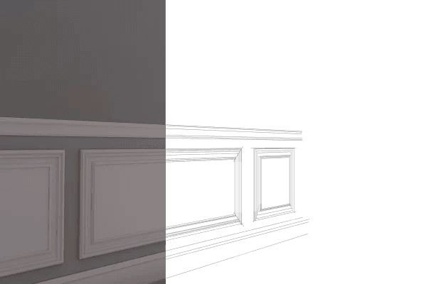 Pannello Bianco completo per boiserie 40x55x1,9cm con cornice in Duropolimero e riempimento in cartongesso - 5