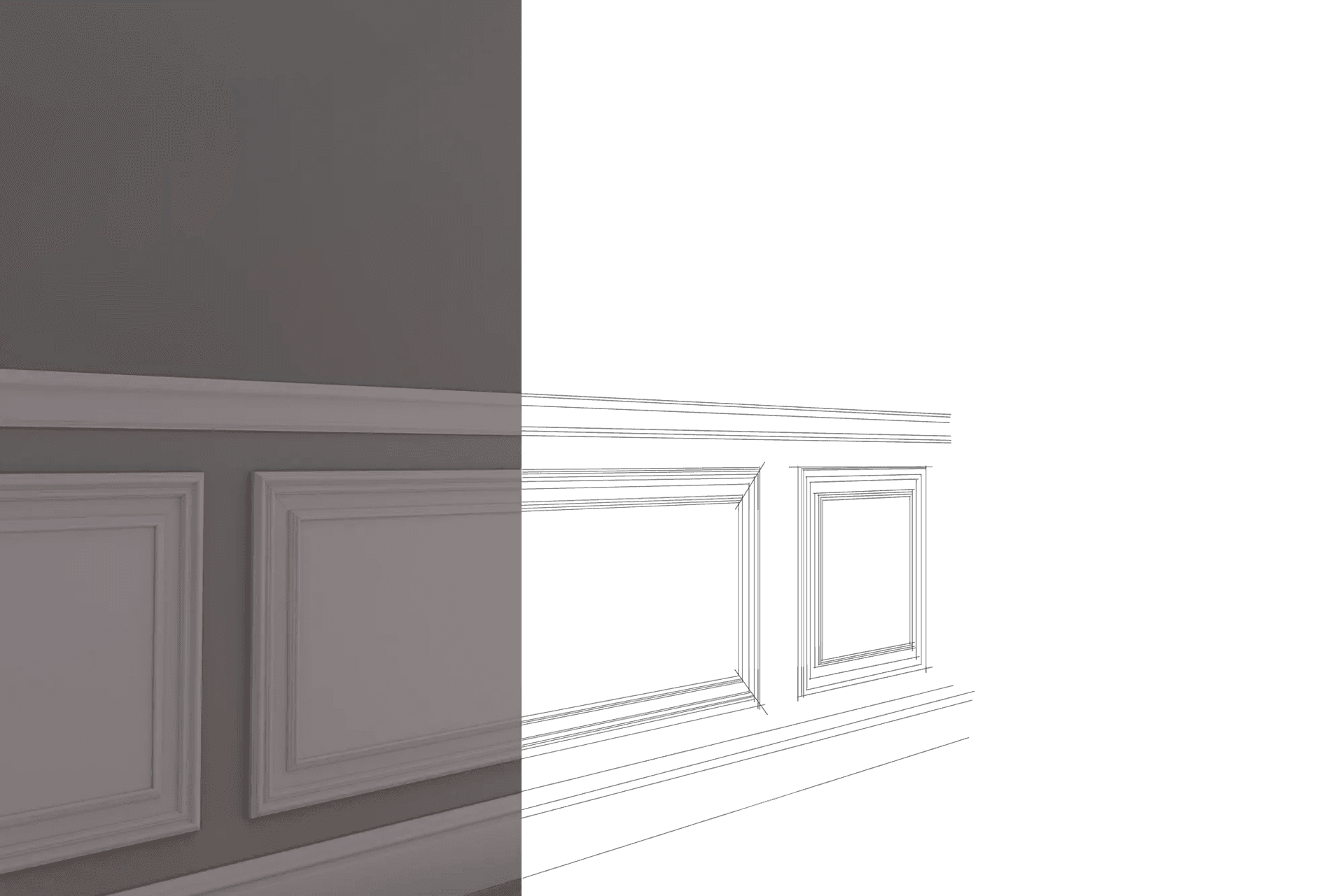 Pannello Bianco completo per boiserie 25x150x1,9cm con cornice in Duropolimero e riempimento in cartongesso - Eternal Parquet