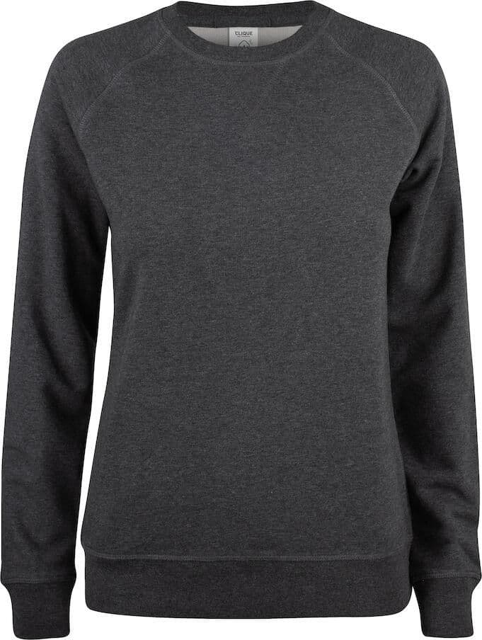 Felpa Clique Girocollo Antracite Melange Felpa Donna Cotone Organico Ecosostenibile - 2
