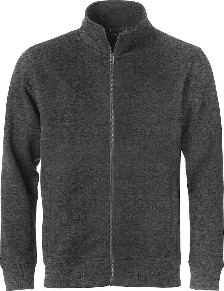 Felpa Clique Classic Cardigan Antracite Melange Zip Intera Uomo Taglie Forti - 2