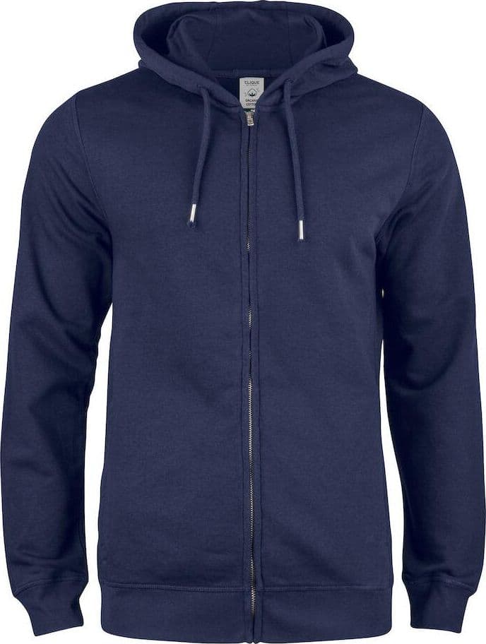 Felpa Clique Zip Cappuccio Blu Felpa Uomo Cotone Organico Ecosostenibile - 2