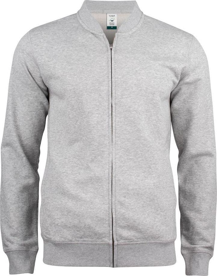 Felpa Clique Cardigan Grigio Melange Felpa Uomo con Zip Cotone Organico Ecosostenibile Taglie Forti - 2