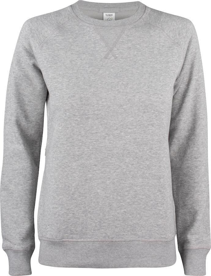 Felpa Clique Girocollo Grigio Melange Felpa Donna Cotone Organico Ecosostenibile - 2