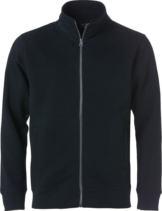 Felpa Clique Classic Cardigan Nero Zip Intera Uomo Taglie Forti - 2