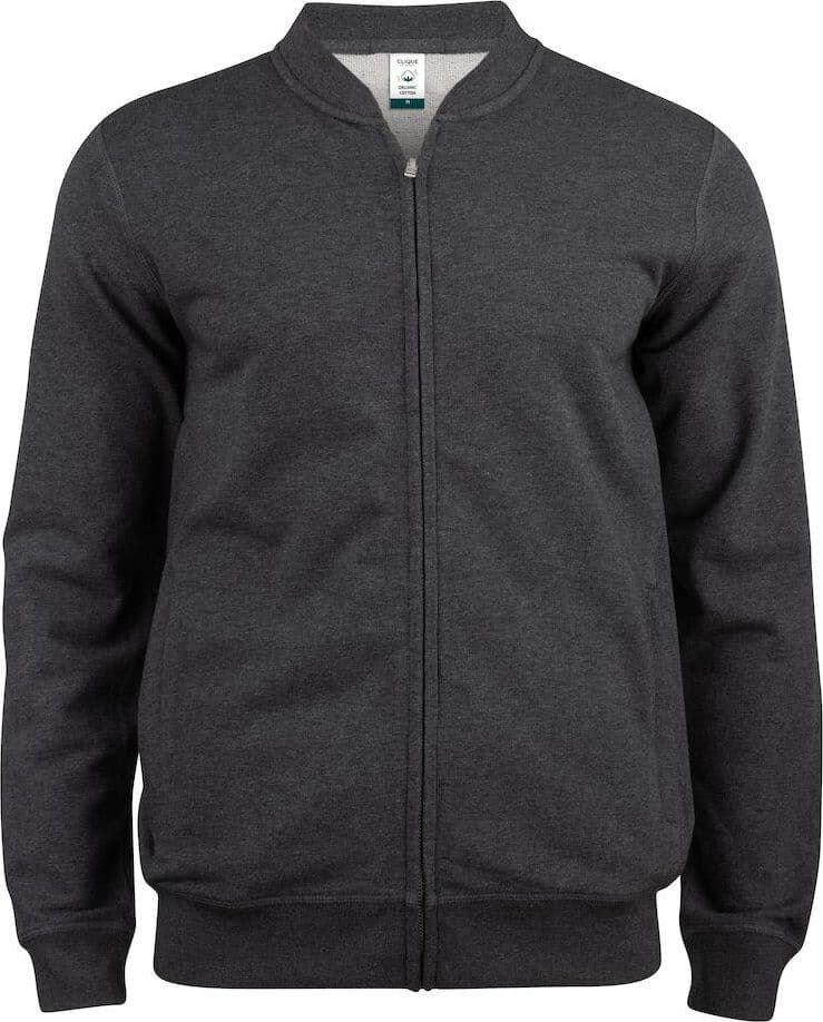 Felpa Clique Cardigan Antracite Melange Felpa Uomo con Zip Cotone Organico Ecosostenibile Taglie Forti - 2
