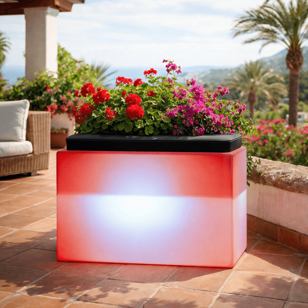 Poltroncina luminosa Roomy Bright con led pouf "Made in Italy" per esterno - 10