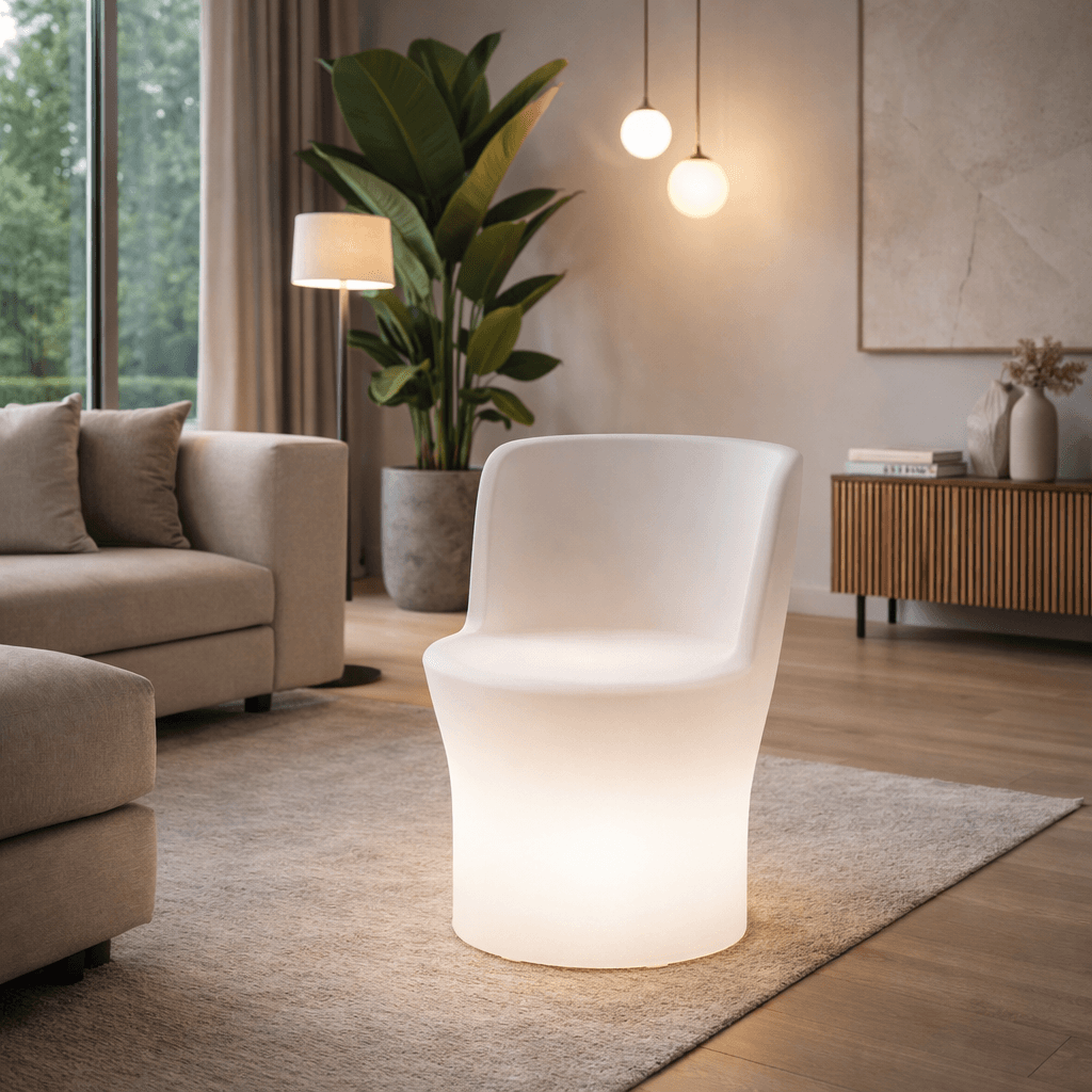 Poltroncina luminosa Comfy Relax Moon con schienale e led pouf Made in Italy multicolore - 4