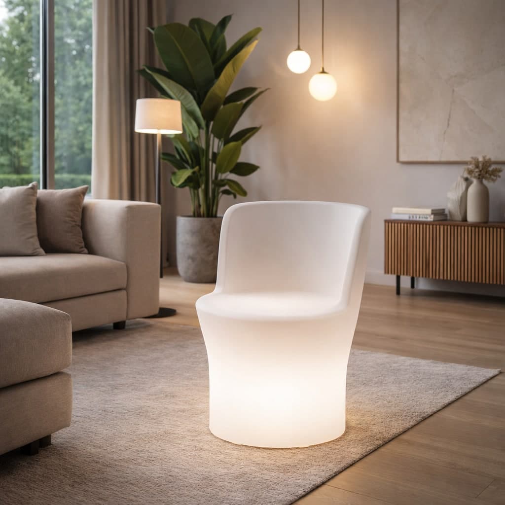 Poltroncina luminosa Comfy Relax Moon con schienale e led pouf Made in Italy multicolore in Poltrone Decor Space - Altamura, commercioVirtuoso.it