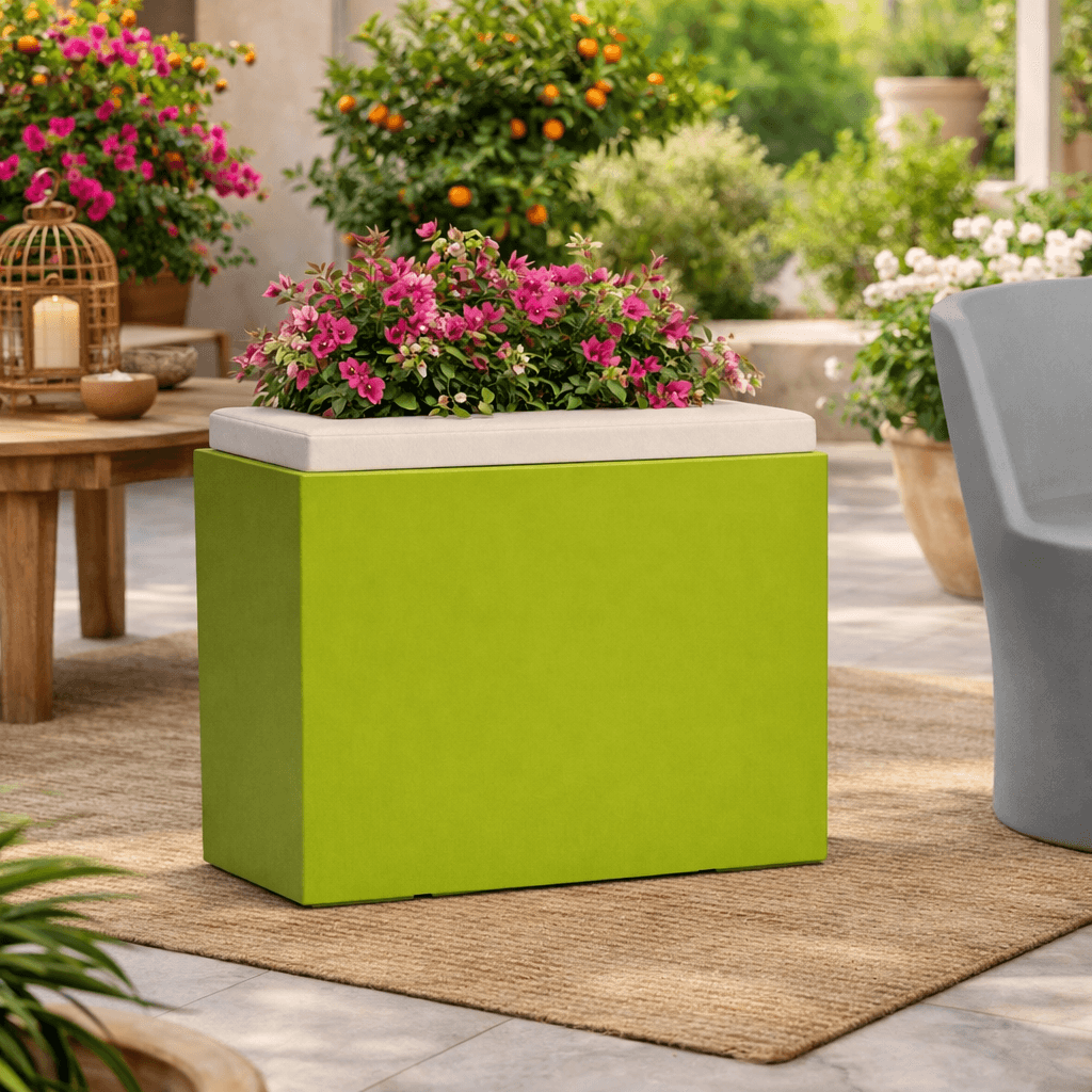 Poltroncina Comfy Roomy pouf in resina con cuscino alto confortevole Made in Italy - 8
