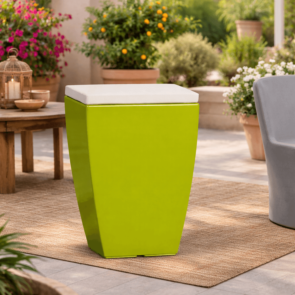 Poltroncina Comfy Fine pouf in resina con cuscino alto confortevole Made in Italy - 8