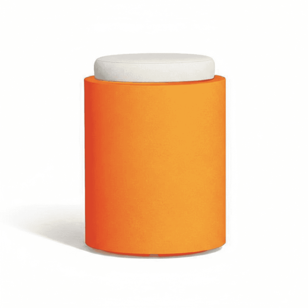 Poltroncina Comfy Round pouf in resina con cuscino alto confortevole Made in Italy - 9