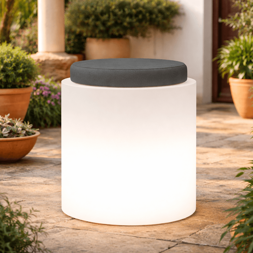 Poltroncina luminosa Round Bright rotonda con led pouf "Made in Italy" per esterno - 8