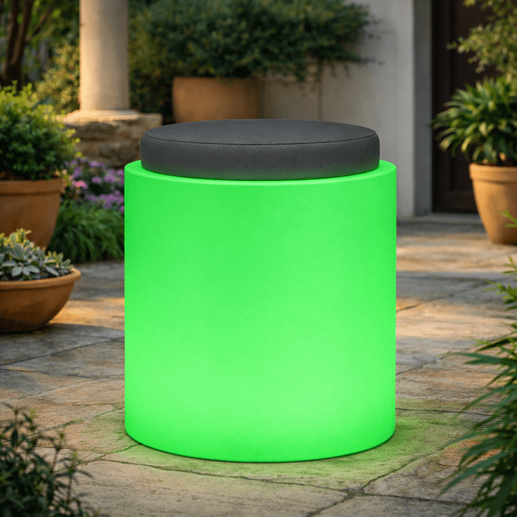 Poltroncina luminosa Round Bright rotonda con led pouf "Made in Italy" per esterno - 7