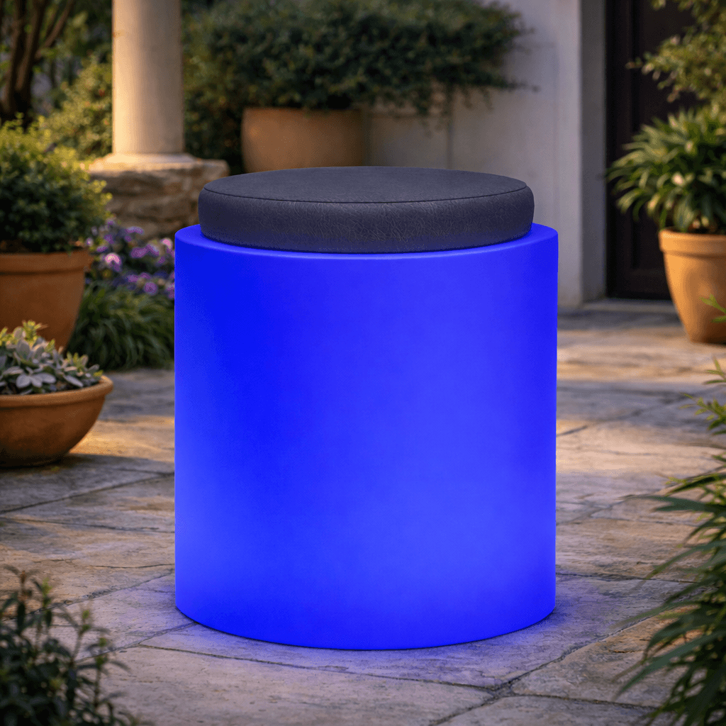 Poltroncina luminosa Round Bright rotonda con led pouf "Made in Italy" per esterno - 10