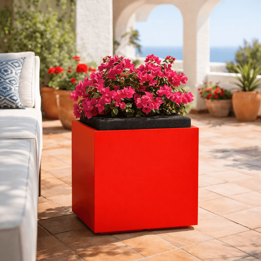 Poltroncina luminosa Square Bright quadrata con led pouf "Made in Italy" per esterno - 15