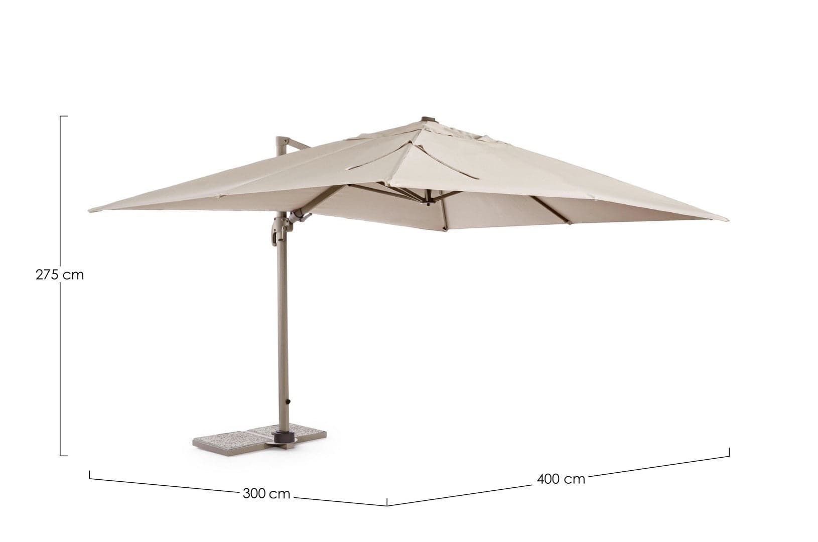 Ombrellone "Saragozza" con braccio girevole, struttura in alluminio per esterno e giardino Giardino e giardinaggio/Arredamento da giardino e accessori/Ombrelloni tende e tettucci parasole/Ombrelloni Decor Space - Altamura, Commerciovirtuoso.it