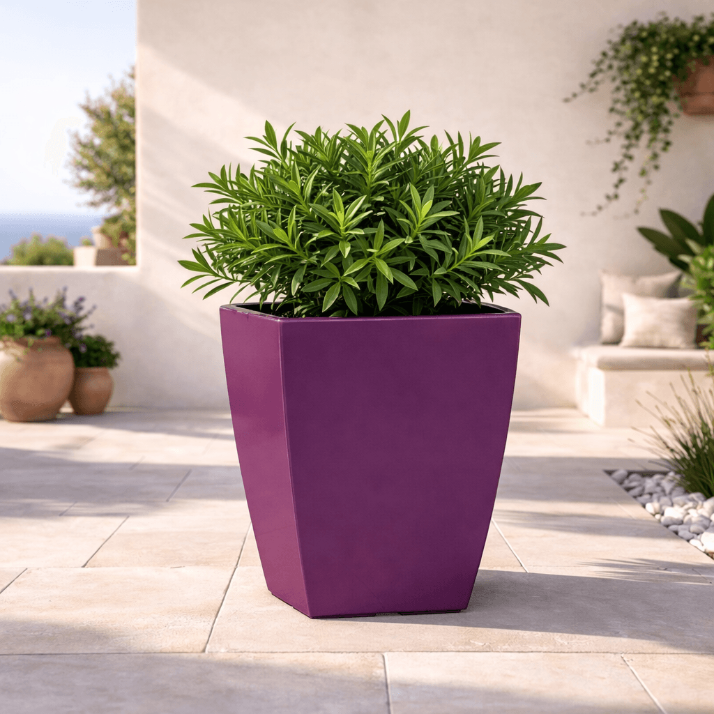 Vaso Cromia Prisma quadrato decorazione in resina "Made in Italy" da h 50 cm - 16