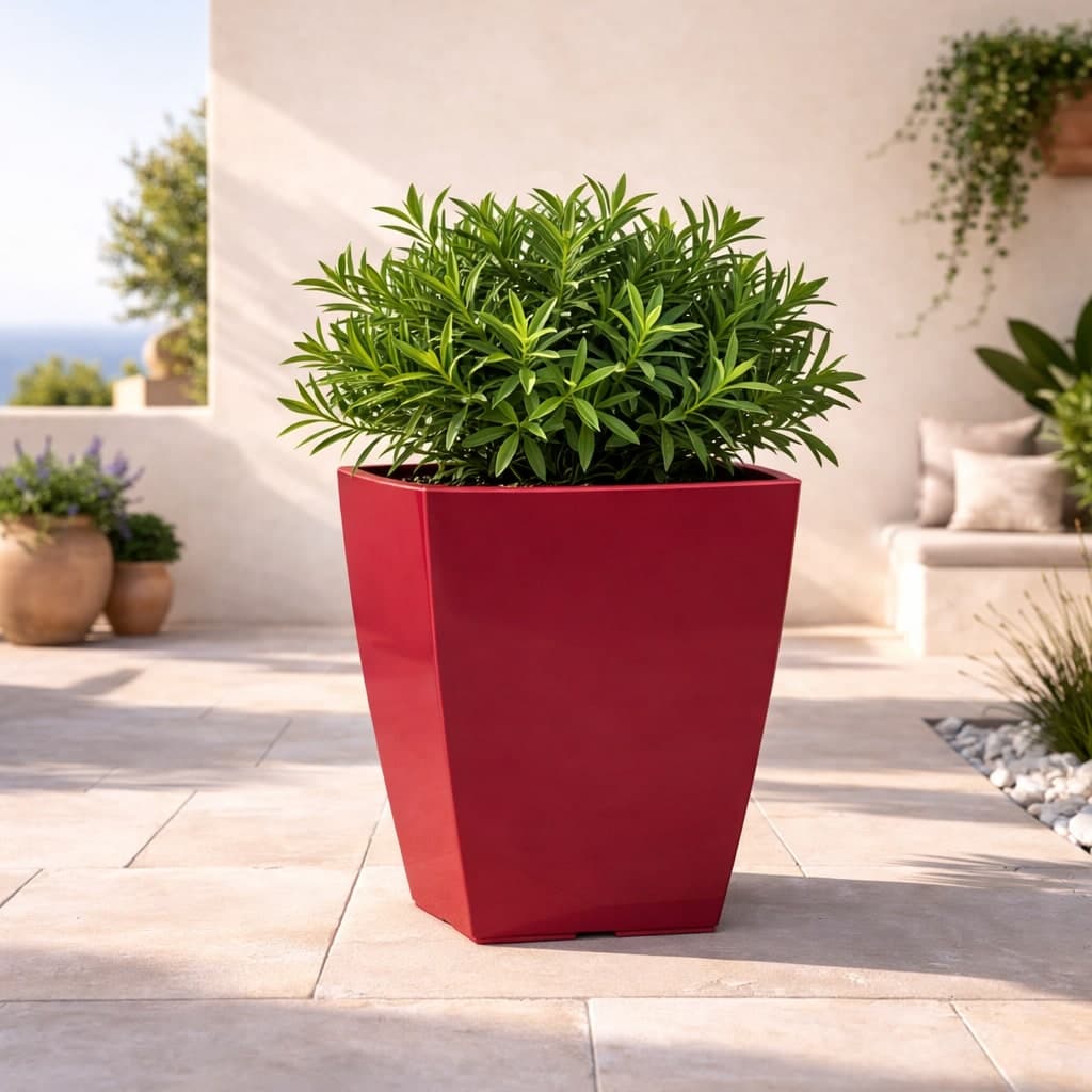 Vaso Cromia Prisma quadrato decorazione in resina "Made in Italy" da h 50 cm - 11