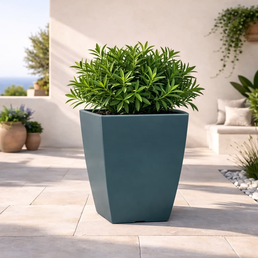 Vaso Cromia Prisma quadrato decorazione in resina "Made in Italy" da h 50 cm - 13
