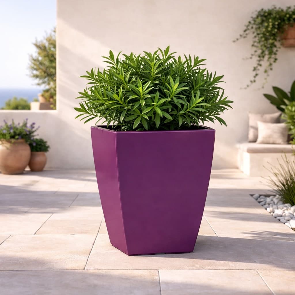 Vaso Cromia Prisma quadrato decorazione in resina "Made in Italy" da h 50 cm - 15