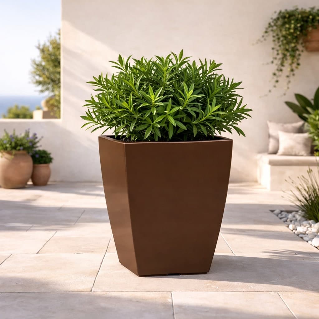 Vaso Cromia Prisma quadrato decorazione in resina "Made in Italy" da h 50 cm - 16