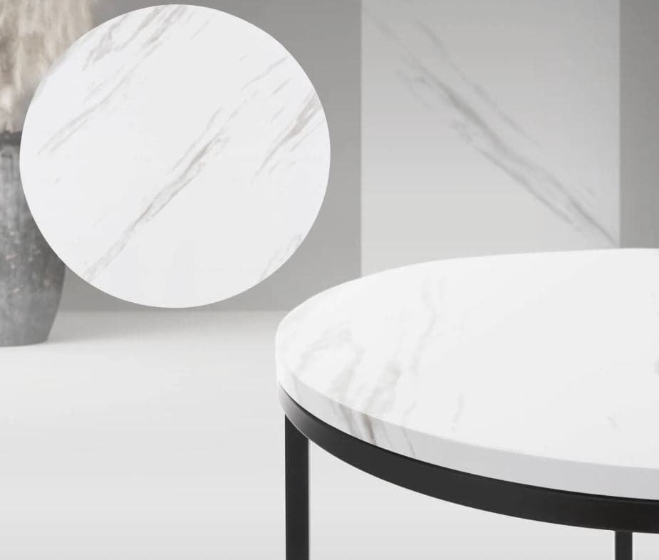 Set 2 Tavolini da salotto moderno in metallo con piano effetto marmo in Tavolini bassi Decor Space - Altamura, commercioVirtuoso.it
