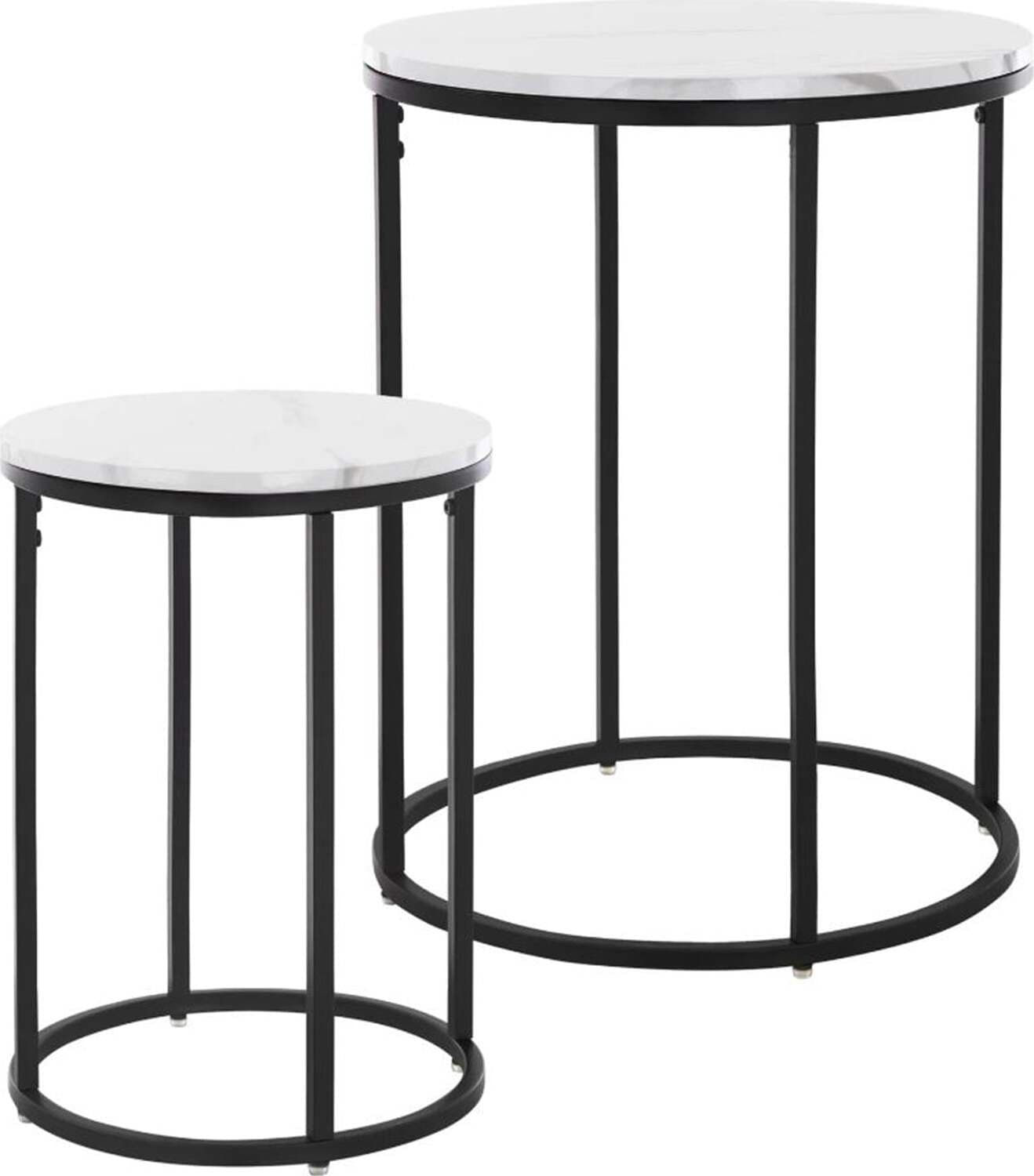 Set 2 Tavolini Da Salotto Moderno In Metallo Con Piano Effetto Marmo Casa e cucina/Arredamento/Soggiorno/Tavoli e tavolini/Tavolini bassi Decor Space - Altamura, Commerciovirtuoso.it