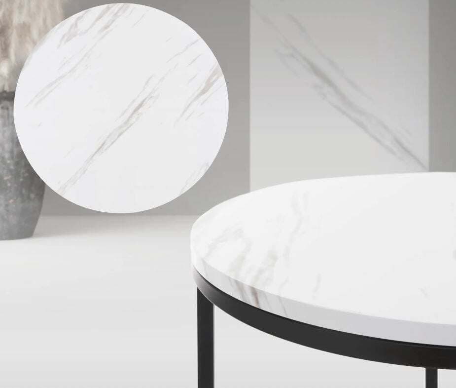 Set 2 Tavolini Da Salotto Moderno In Metallo Con Piano Effetto Marmo Casa e cucina/Arredamento/Soggiorno/Tavoli e tavolini/Tavolini bassi Decor Space - Altamura, Commerciovirtuoso.it